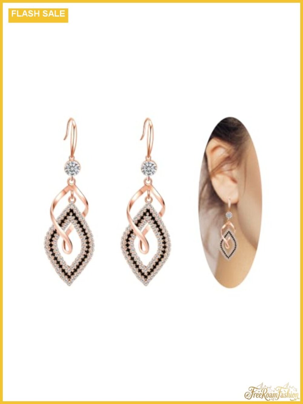 Handcrafted Dangle Earrings 925 Sterling Silver 14K Gold Plated CZ Swirl